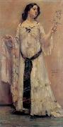 Portrait of Charlotte Berend-Corinth in a white dress Lovis Corinth